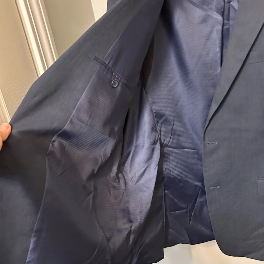 IZOD Men's Blue Classic-Fit‎ Stretch Blazer Sport Suit Coat Jacket Size 46L